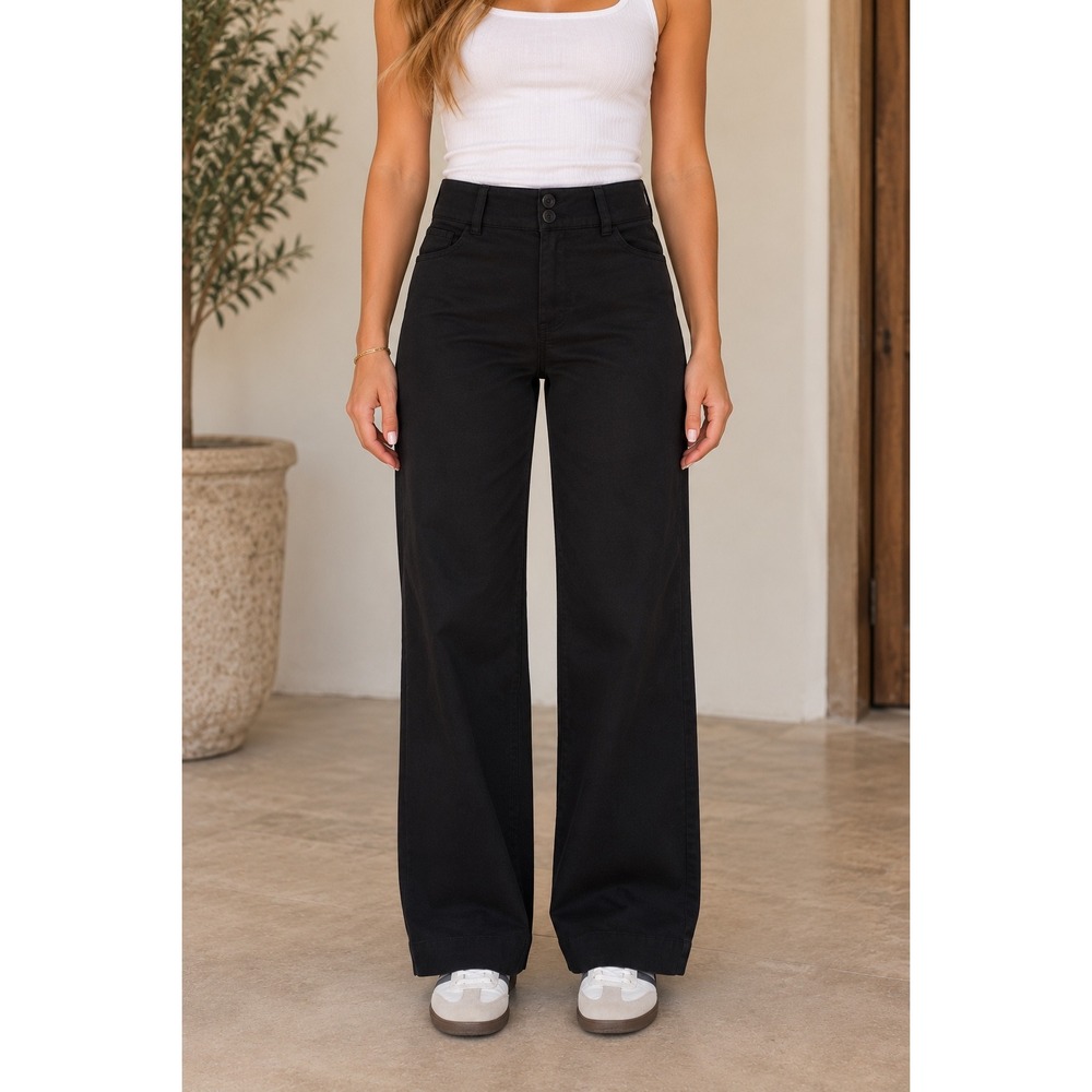 Ann Taylor Petites Black Straight Leg Trousers Size 00P Workwear Pants K121